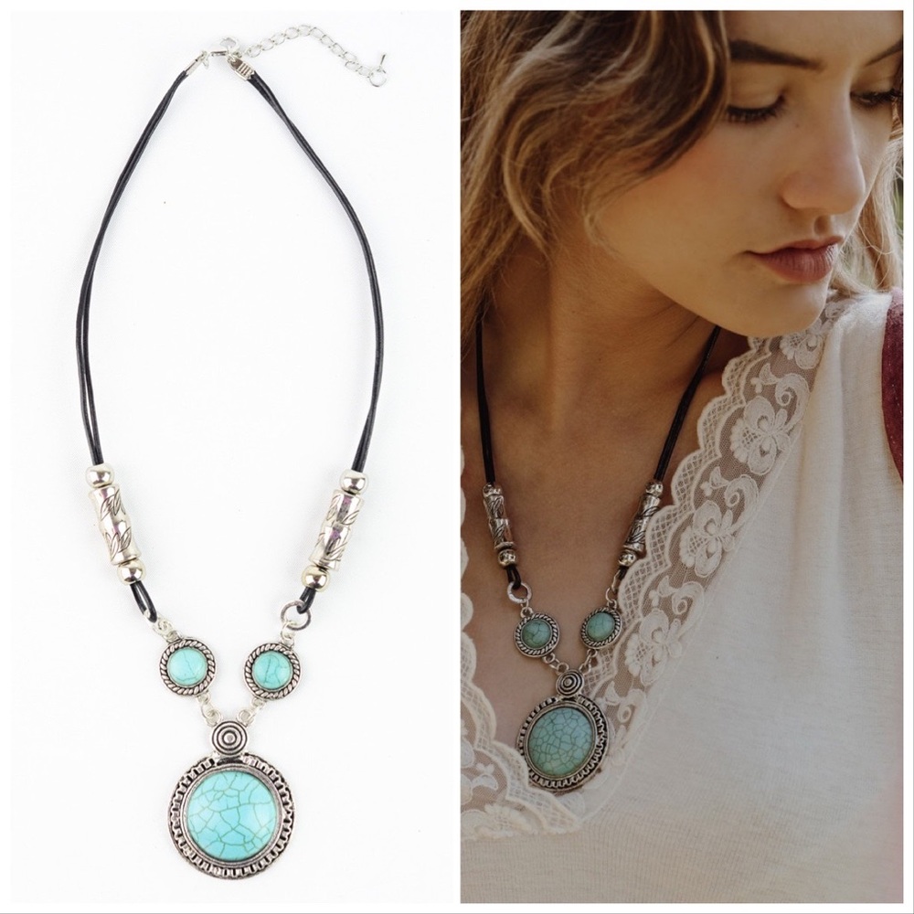 Mad about Turquoise Pendant Necklace - Picture 6 of 8